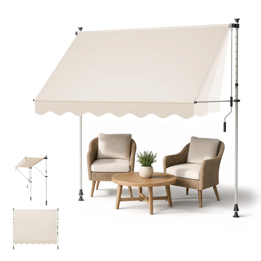 Klemmmarkise ohne Bohren 120×300 cm