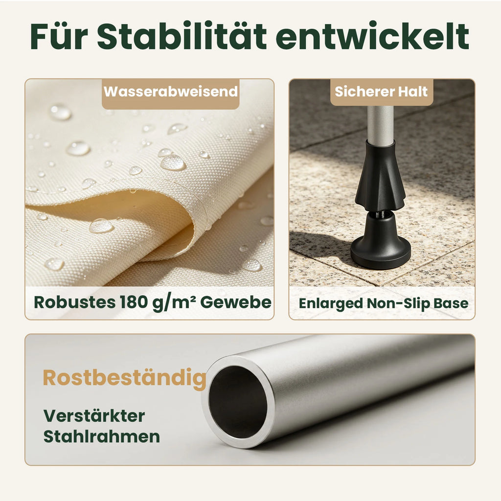 Klemmmarkise ohne Bohren 120×300 cm