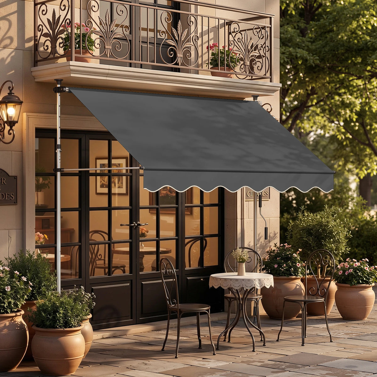 Klemmmarkise ohne Bohren 120×200 cm