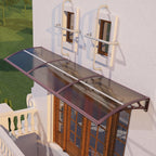 Haustürvordach 120×300 cm mit Regenrinne – Braun