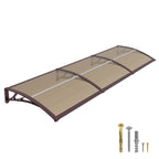 Haustürvordach 120×300 cm mit Regenrinne – Braun
