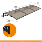 Polycarbonat Haustürvordach Eingang 80×300 cm
