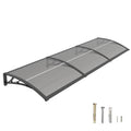 Haustürvordach 120×300 cm mit Regenrinne – Rauchgrau