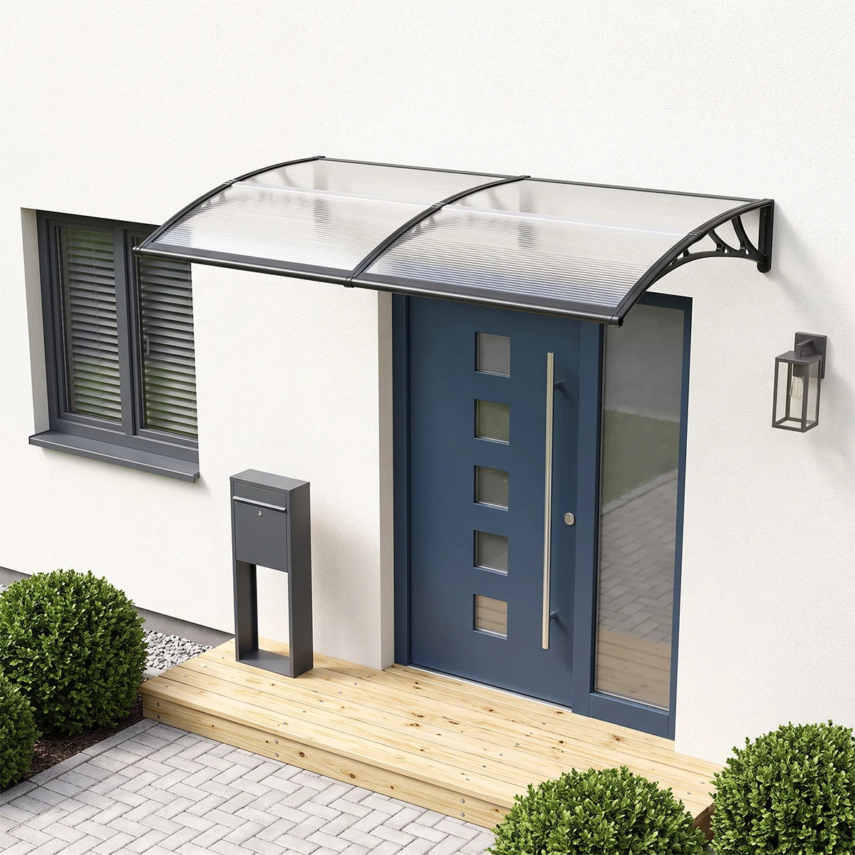 Polycarbonat Haustürvordach Eingang 80×200 cm