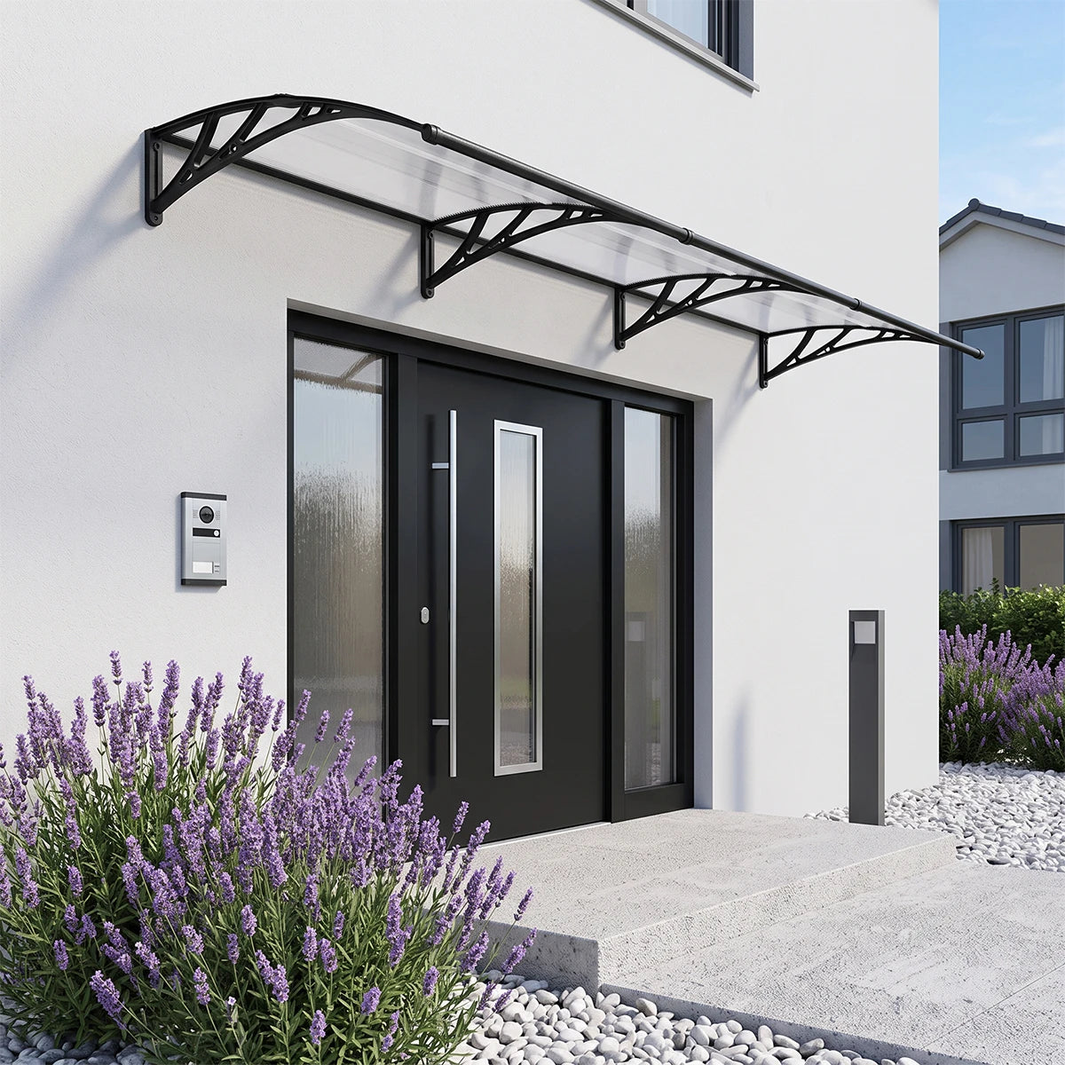 Polycarbonat Haustürvordach Eingang 80×300 cm