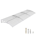 Haustürvordach 120×300 cm mit Regenrinne – Weiße