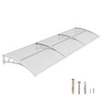 Haustürvordach 120×300 cm mit Regenrinne – Weiße