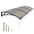 Polycarbonat Haustürvordach mit Entwässerung 80×300 cm