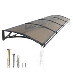 Polycarbonat Haustürvordach mit Entwässerung 100×350 cm