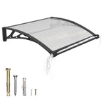 Polycarbonat Haustürvordach mit Entwässerung 80×100 cm