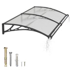 Polycarbonat Haustürvordach mit Entwässerung 100×240 cm