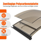 Bogenvordach aus Polycarbonat 90x140 cm