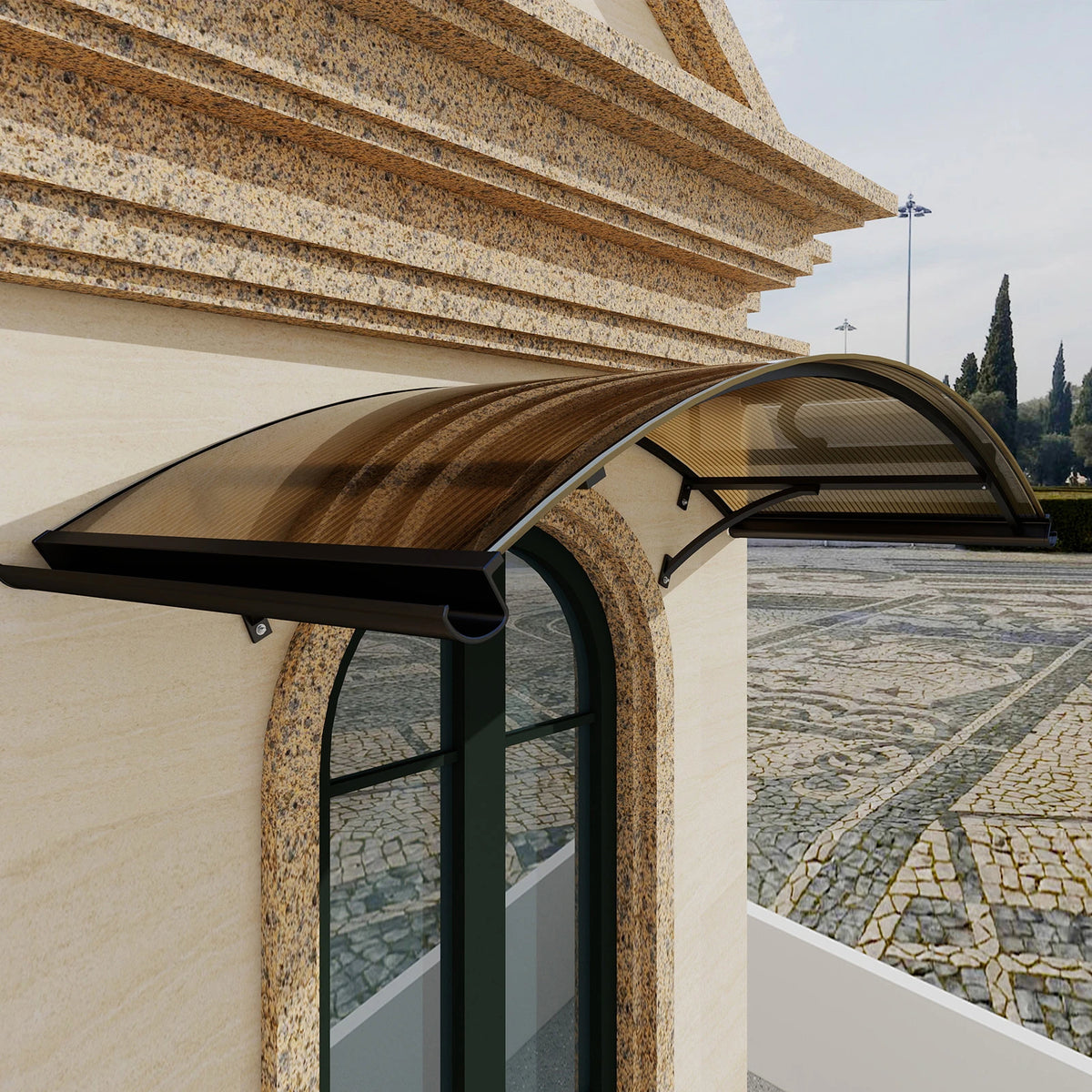 Bogenvordach aus Polycarbonat 90x140 cm