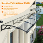Premium Polycarbonat Haustürvordach 100x120 cm – Einteilige Polycarbonatplatte mit integriertem Wasserablauf