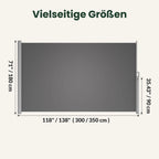 Einziehbare Seitenmarkise 180×300 cm