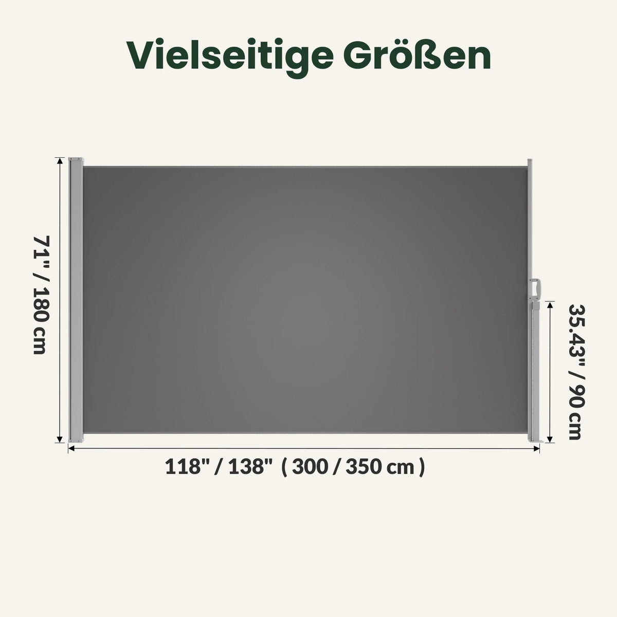 Einziehbare Seitenmarkise 180×400 cm