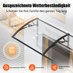 Polycarbonat Haustürvordach Eingang 80×200 cm