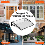 Polycarbonat Haustürvordach Eingang 80×200 cm