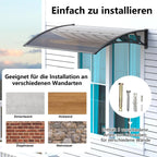 Polycarbonat Haustürvordach Eingang 80×200 cm